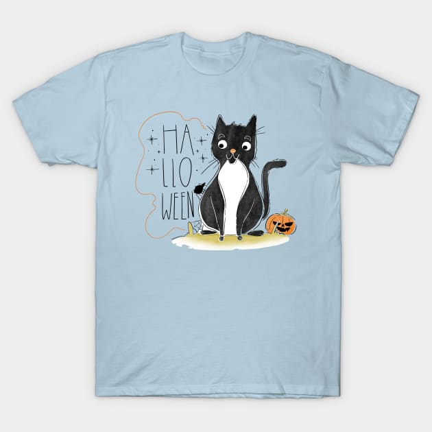 Happy Halloween Kitty T-Shirt by machmigo